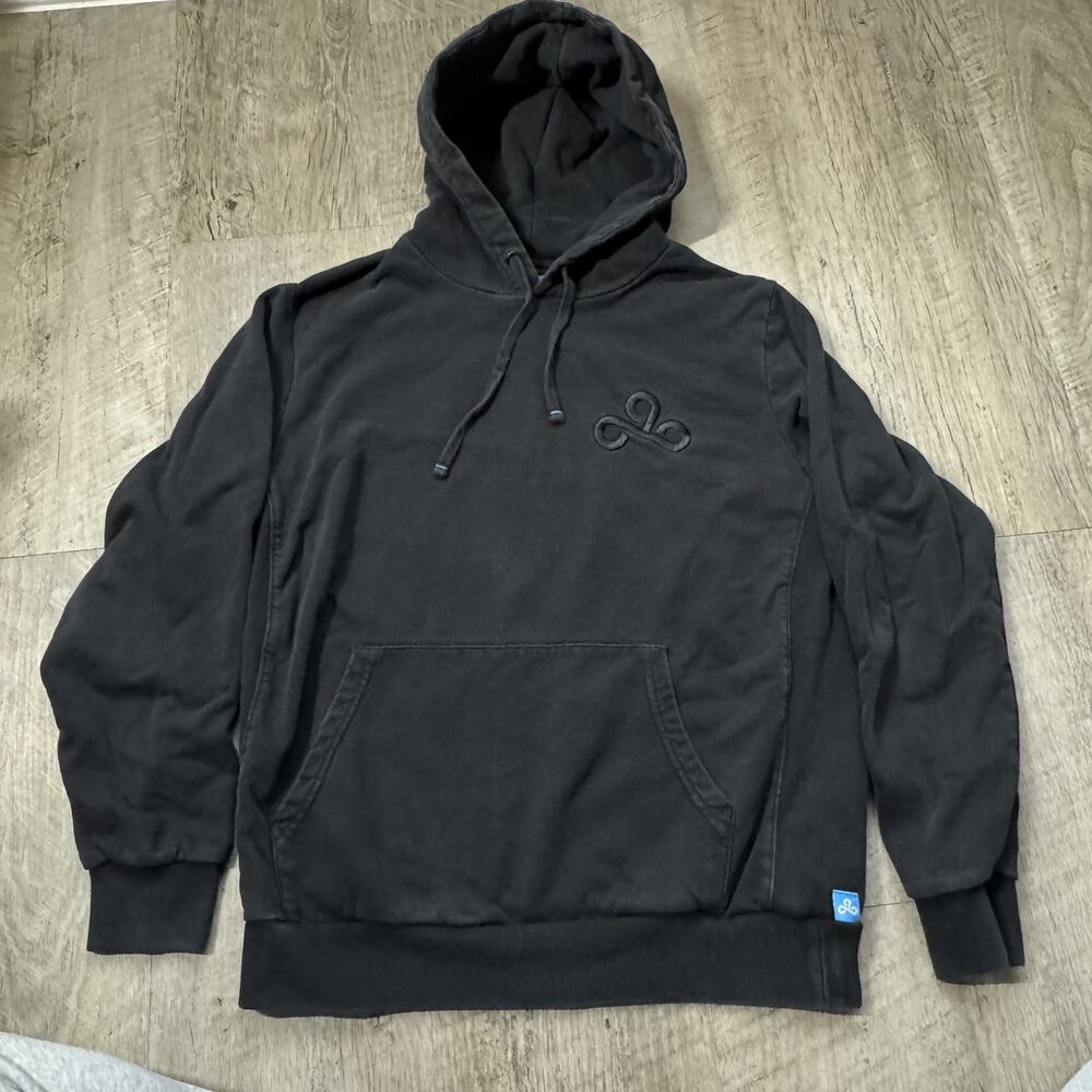 Cloud9 Team Hoodie Size Medium Washed Faded Black Embroidered Logo